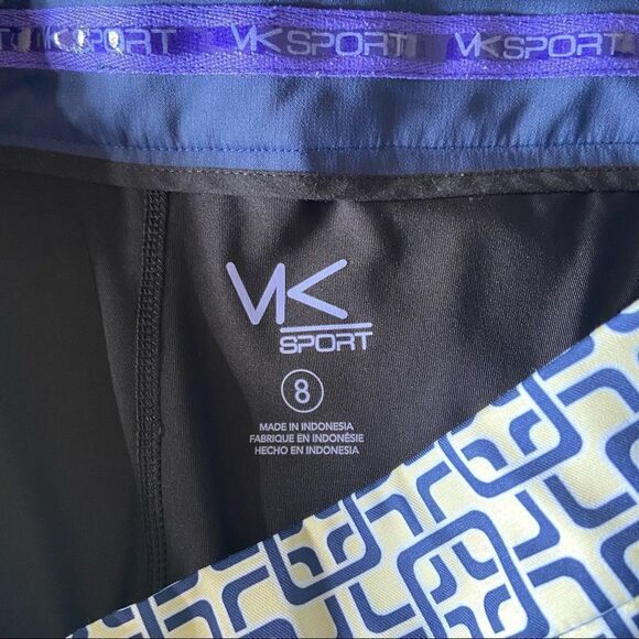VK Sport Golf Skort Navy Yellow Print Size 8 - Picture 8 of 10